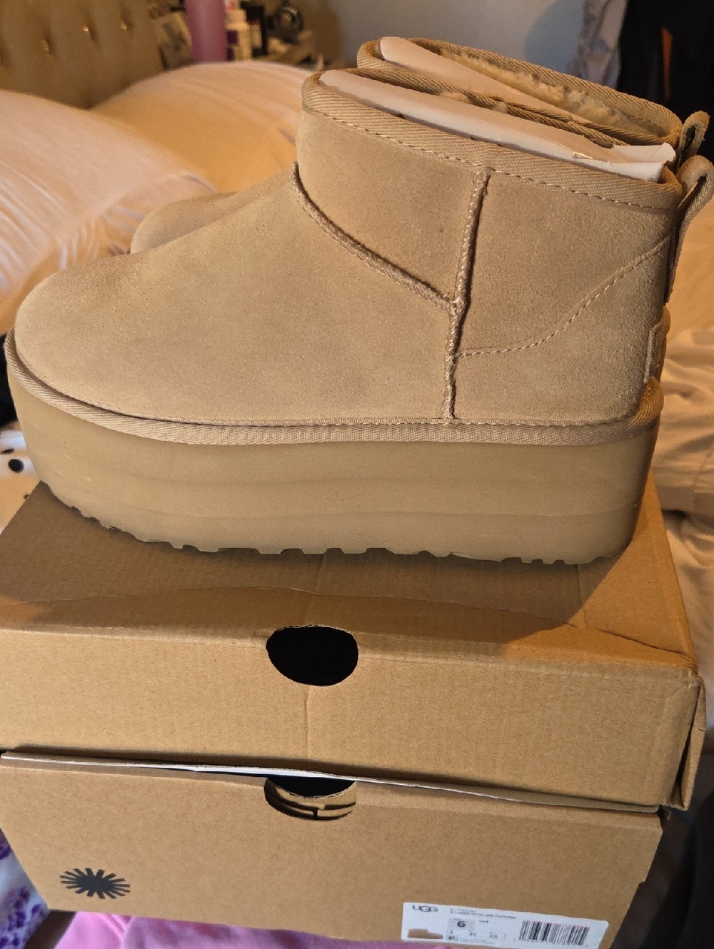 UGG Tan Platform Sandals